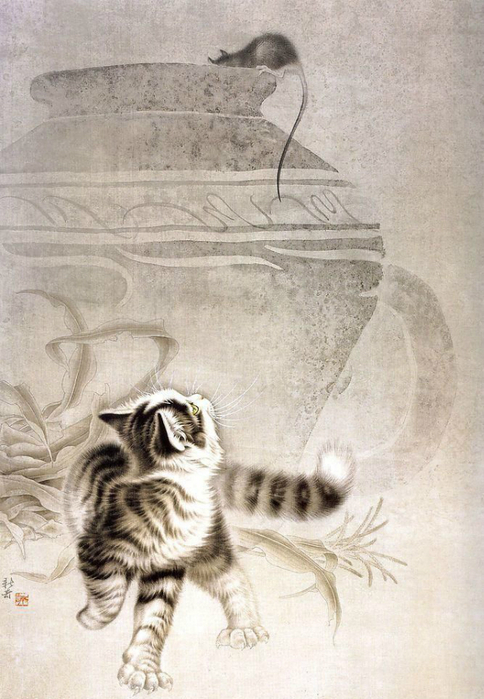 Кошки художника Сюй Синьци (7) (484x700, 342Kb)