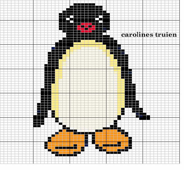 схемы вышивки пингвинов
