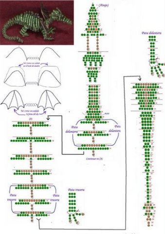 Дракон из бисера | Бисероплетение
