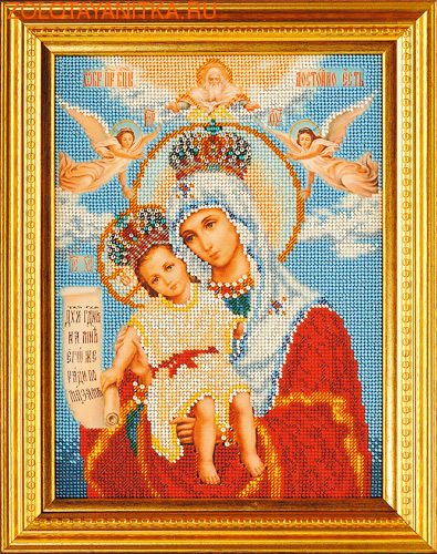 Фото Набор для вышивания бисером Икона Богородица Милующая (икона бисером) .