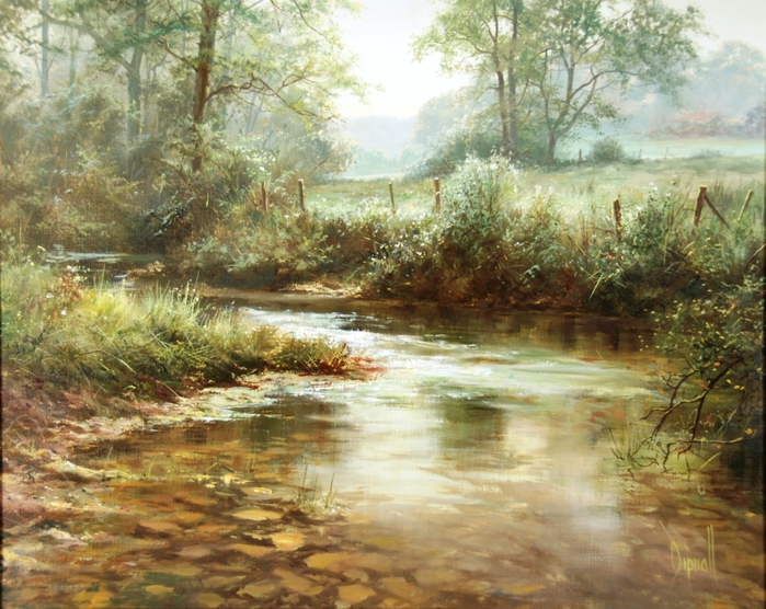 David Dipnall, The stream in summer (700x556, 341Kb)