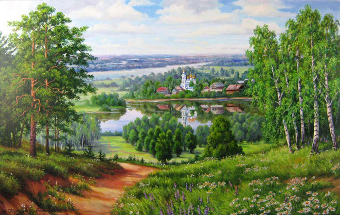 Пейзажи художницы Самарской Елены 17 (700x443, 453Kb)