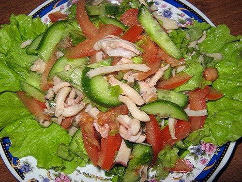 Диетический салат с кальмарами рецепт