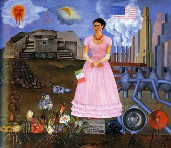 Автопортрет на границе Мексики и Соединенных Штатов Америки 1932 (597x516, 104Kb)