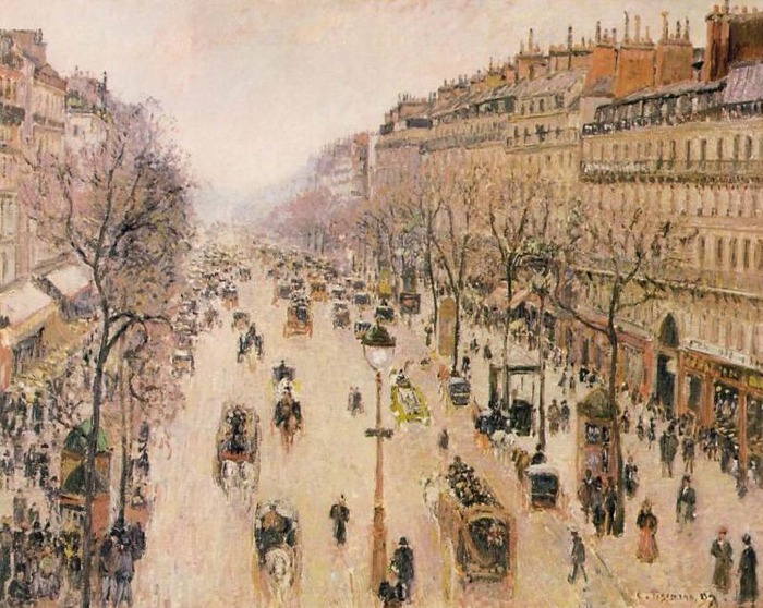 Бульвар Монмартр серым утром.1897 (700x558, 145Kb)