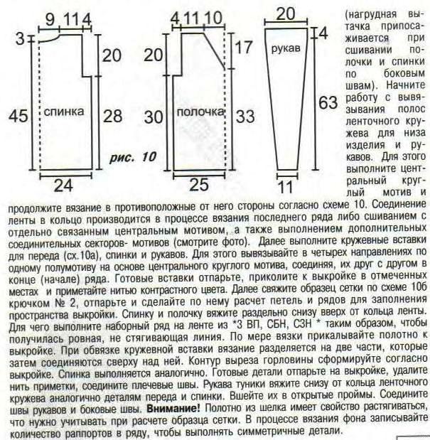 Туника ленточное кружево