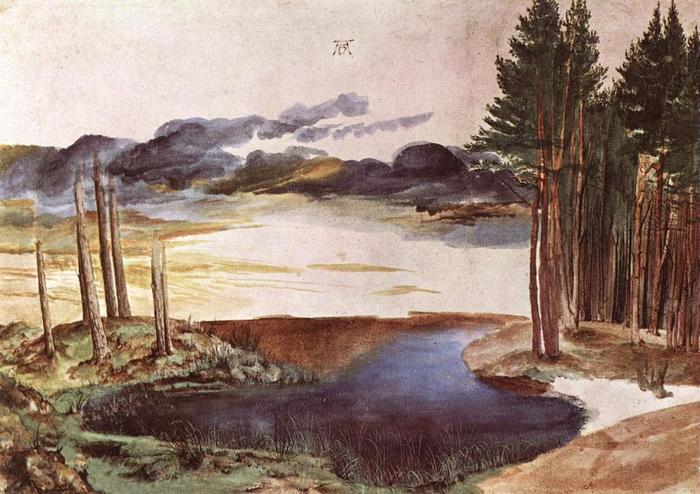 Дюрер - Pond in the Woods (c. 1496) (700x494, 69Kb)