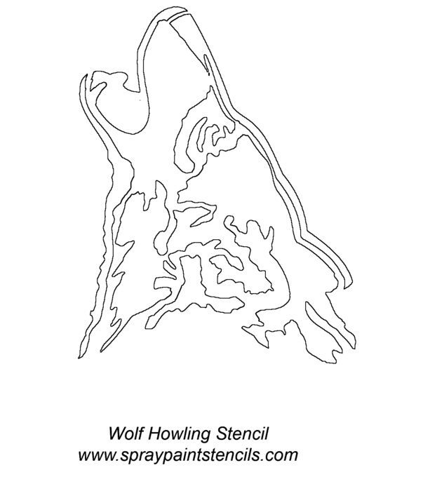 wolf-howling-stencil (603x700, 32Kb)