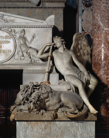 Деталь  памятника Климента XIII - лeв  и ангел от (379x480, 78Kb)