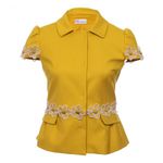  Red Valentino Flower Detail Yellow Short Sleeved Jacket (598x598, 26Kb)
