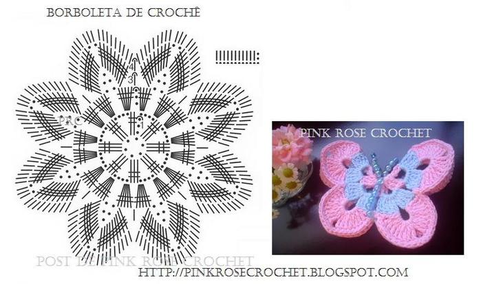Borboleta de Croche Butterfly - Gr. PRose Crochet (700x413, 58Kb)