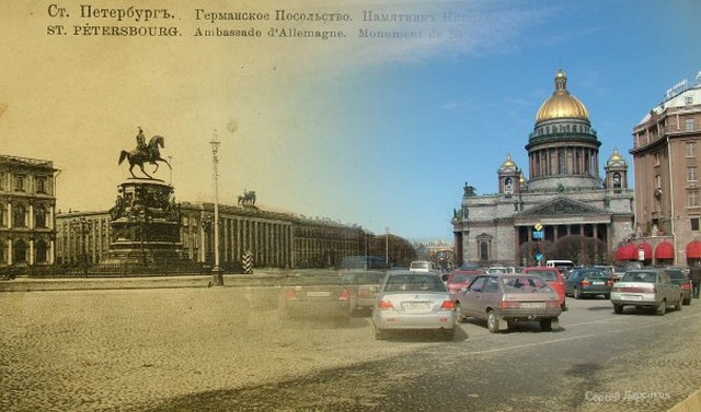Городские пейзажи Петербурга в прошлом и настоящем 8 (640x377, 69Kb)