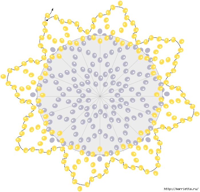 Звездный браслет Шарлотта. Плетение из бисера (19) (700x673, 222Kb)