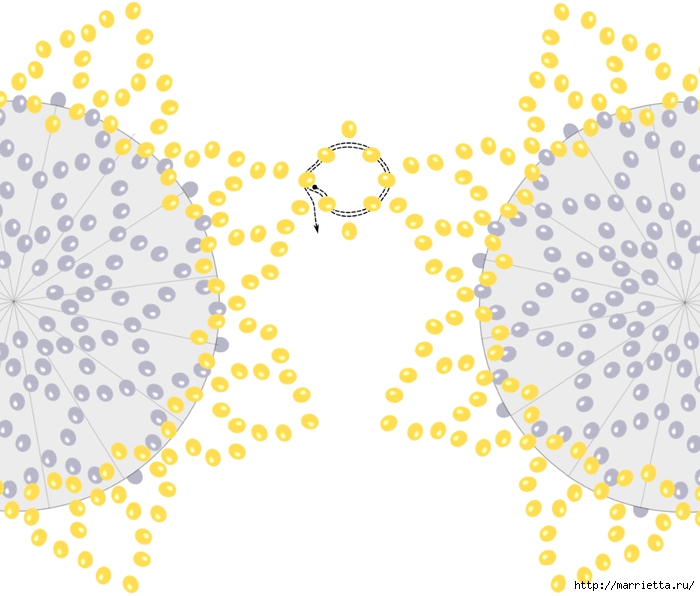 Звездный браслет Шарлотта. Плетение из бисера (21) (700x596, 207Kb)