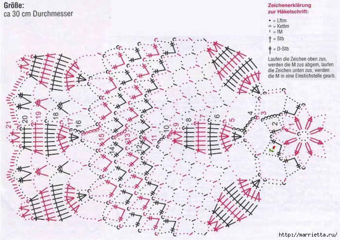 Круглые салфетки крючком. Схемы (4) (700x494, 299Kb)