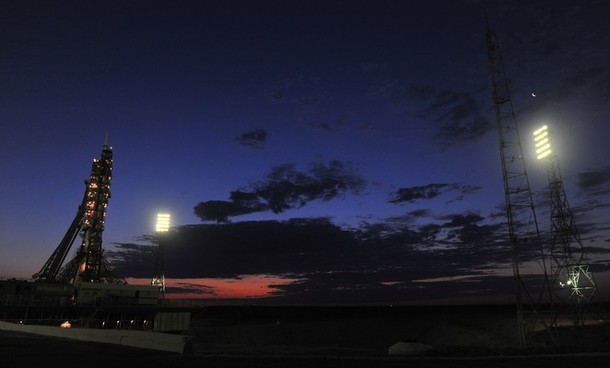 Перед стартом на космодроме Байконур, 15 июля 2012 года.