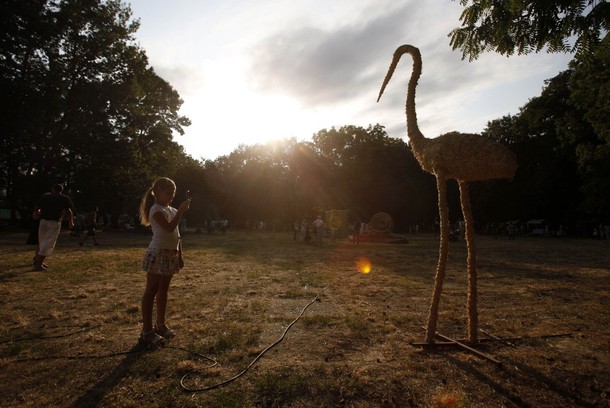 7-й солома лэнд-арт фестиваль в Осиек (7th Straw - Land Art Festival in Osijek), Хорватия, 15 июля 2012 года.