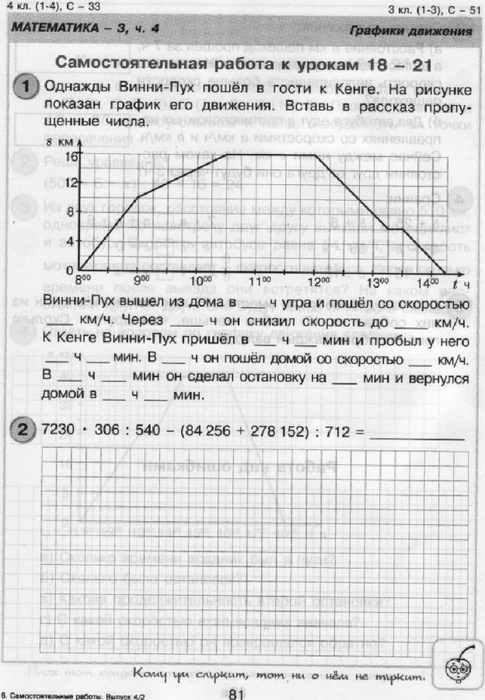 Найти ответы на самостоятельную работу к урокам 27-30 автор петерсон 4 класс