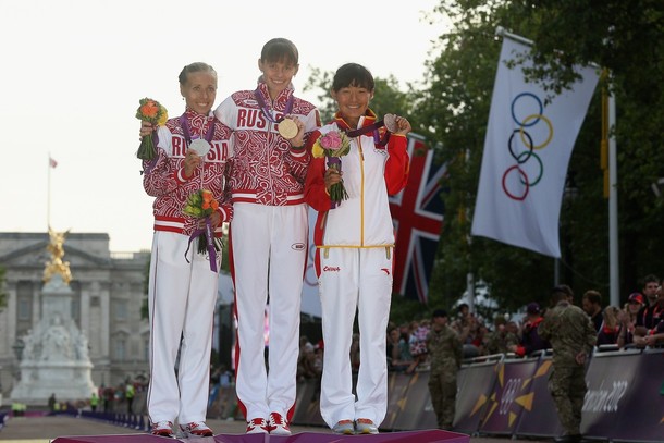 Елена Лашманова и Ольга Каниськина взяли золото и серебро в спортивной ходьбе, Лондон, 11 августа 2012 года