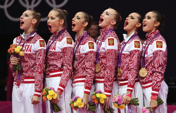 Российские 'художницы' лучшие в групповых упражнениях! Лондон, 12 августа 2012 года