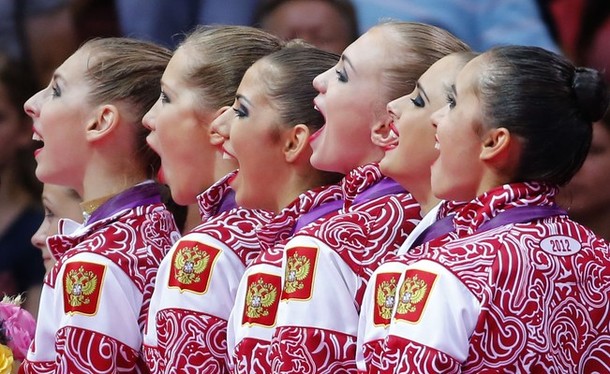 Российские 'художницы' лучшие в групповых упражнениях! Лондон, 12 августа 2012 года