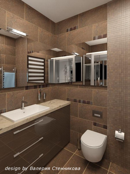 Интерьер ванной комнаты в коричневых тонах 28 (450x600, 160Kb)