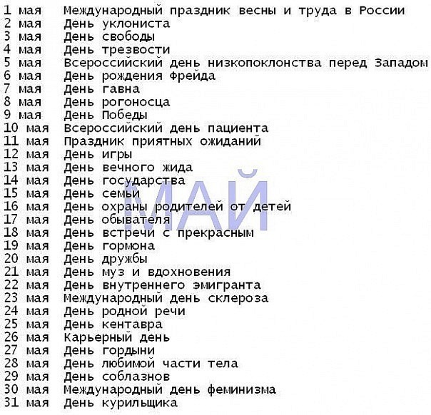 Календарь праздников каждый день май Праздники в мае - блог Санатории Кавказа