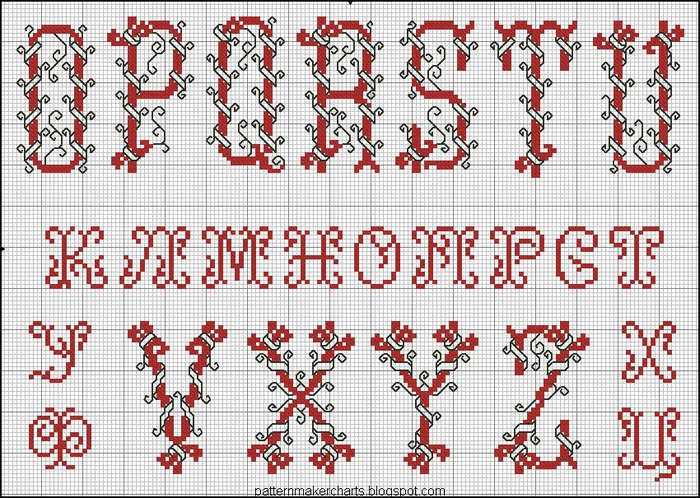 Russian Cross Stitch Alphabets 1 pg 07 (700x498, 198Kb)