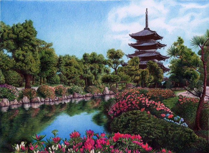 palace_garden_in_kyoto__japan__bic_ballpoint_pen_by_vianaarts-d4n87wy (700x511, 131Kb)