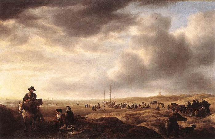 4000579_VLIEGER_Simon_de_Beach_Near_Scheveningen_With_Fish_Sellers (700x452, 106Kb)