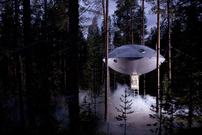 экологическая гостиница в лесу швейцария Treehotel 10 (700x466, 88Kb)