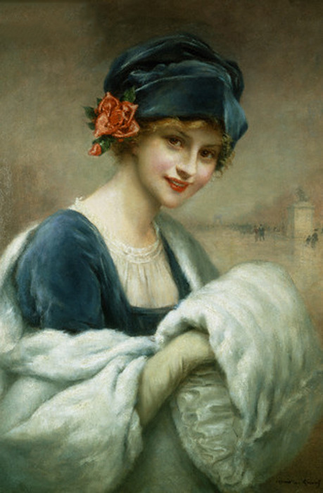 YOUNG GIRL WITH FUR MUFF (459x700, 86Kb)