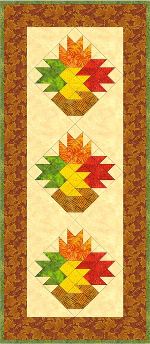 Leaf Vase Table Runner (305x700, 110Kb)