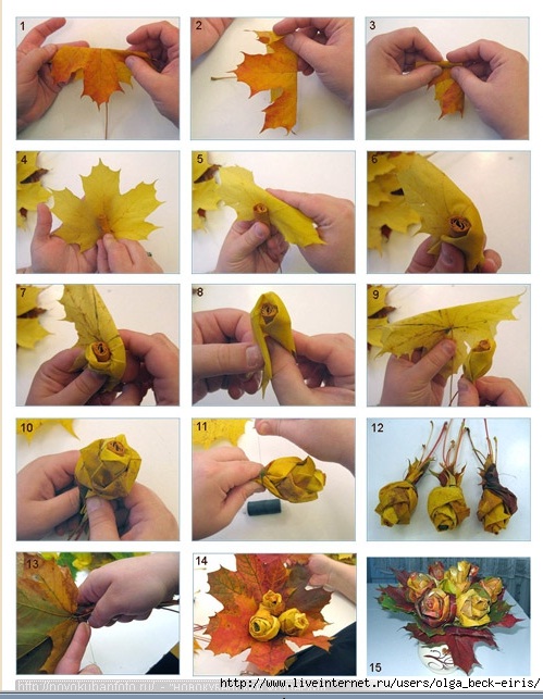 Поделки и аппликации из листьев деревьев своими руками, 50 фото