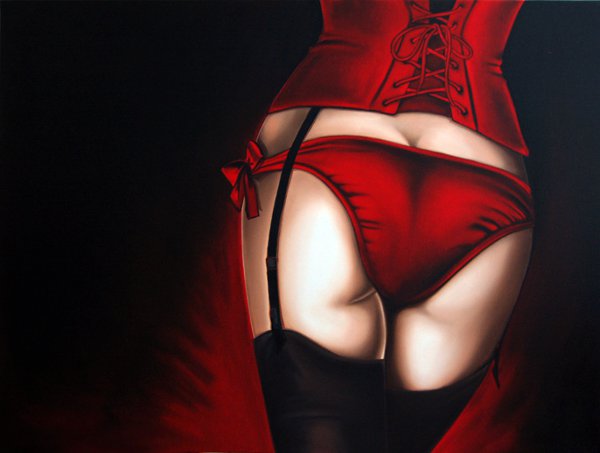 Drew Darcy 1976 - British Fashion Figurative painter - Lady in Red - Tutt'Art@ (13) (600x453, 27Kb)