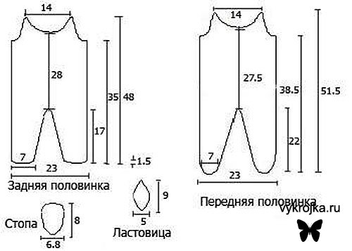 Выкройка боди для новорожденного с размерами Выкройка боди для новорожденного с размерами