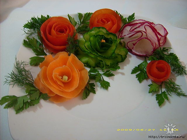 Цветы из моркови – кулинарный рецепт