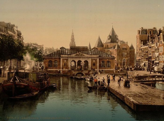 Рыбный рынок и биржа Амстердам, Голландия. (700x515, 65Kb)