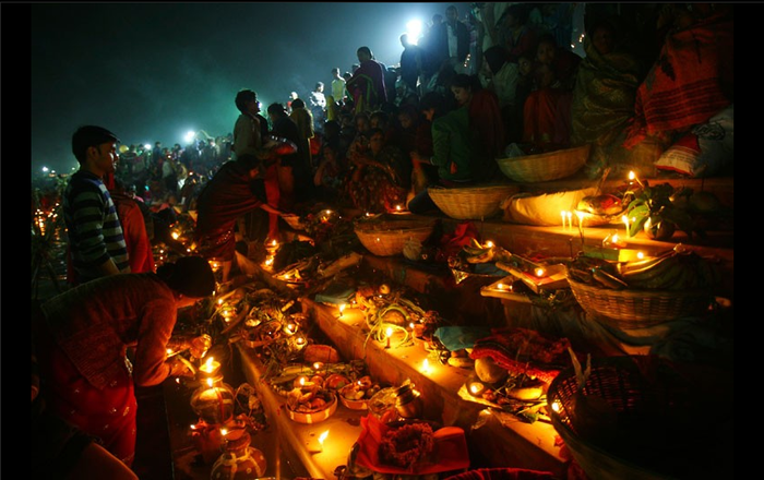 Индуистский фестиваль Пуджа Чхатх (Hindu festival of Chhath Puja)