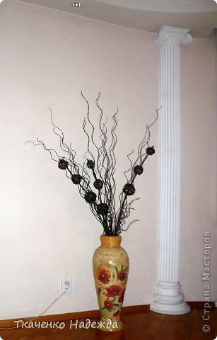 Напольная ваза своими руками из картона и шпаклевки