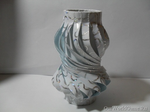 Роскошная интерьерная ваза своими руками из картона и папье-маше | Рукоделкино | Дзен