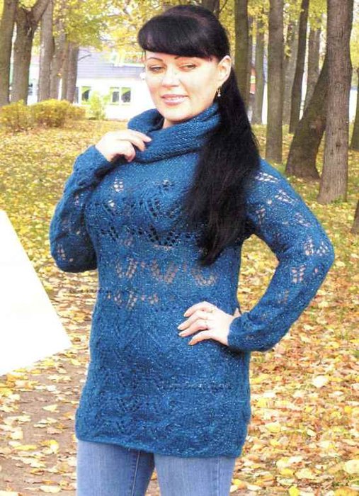 пуловер с коротким рукавом из тонкого мохера схема вязания итальянская мода
