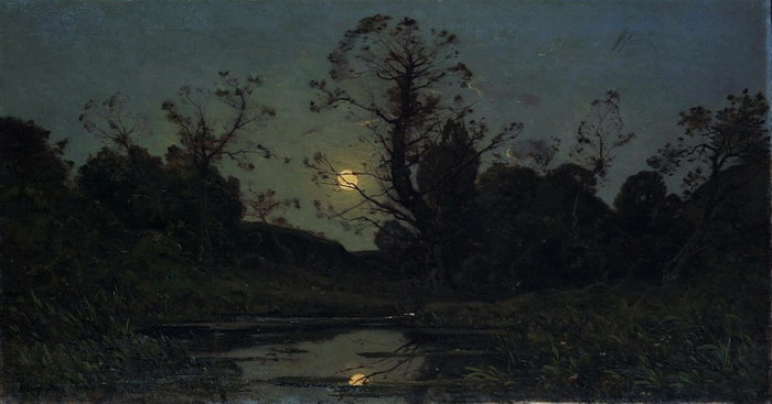 Анри-Жозеф Харпинье - Восход луны 1885 (700x367, 54Kb)