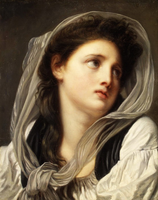 Жан-Батист Грез - Голова молодой женщины (созерцание). середина 1770-х (556x700, 112Kb)