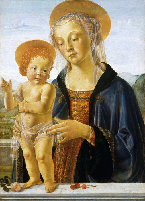Мастерская Андреа дель Верроккьо - Мадонна с младенцем  ок. 1470 (506x700, 135Kb)