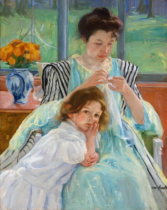 Мэри Кассат - Молодая мать вышивает 1900 (546x684, 145Kb)