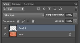 В палитре слоев появляется новый пустой слой