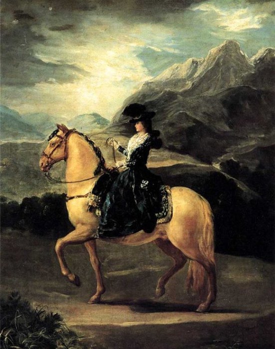 Мария Тереза Валенсийская на черной лошади (551x700, 86Kb)