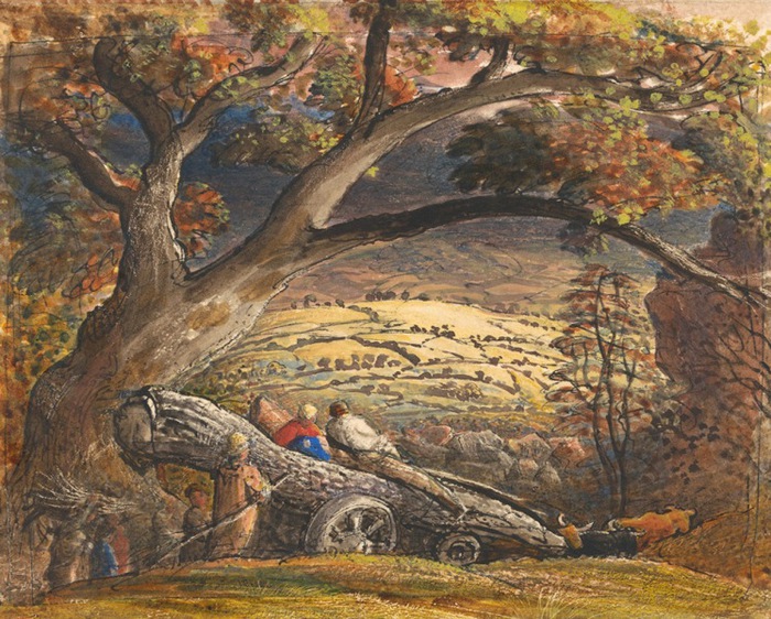 Сэмюэл Палмер (английский, 1805-1881)The Timber Wain ок.1833 аква и гуашь (700x562, 184Kb)