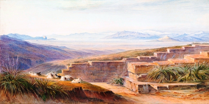 Эдвард Лир (английский, 1812-1888) Argos from Mycenae, 1849 гуашь и аква 1880 (700x350, 185Kb)